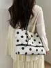 Yuezi 2026 Moda Verano Versátil Nuevo Bolso de hombro único con lunares Bolso cruzado tipo almohada Bolso baguette de lona