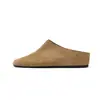 Zapatos planos para mujer estilo Birkenstock con punta dividida de cuero vacuno genuino, modelo otoño 2026, cómodos mocasines de suela blanda y punta cerrada