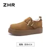 Zapatos ZHR para mujer estilo Birkenstock con forro de polar, colección otoño/invierno 2026, totalmente cerrados, suela gruesa, zapatos de algodón afelpado, botines de nieve sin cordones