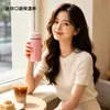 Taza de agua mini aislada de 200 ml, taza de bolsillo portátil de acero inoxidable 316, ligera, a prueba de fugas, adecuada para niñas