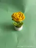 Rosa de Lã Crochê Feita à Mão em Vaso Flores Artificiais Crochê para o Dia dos Namorados e o Dia dos Namorados Chinês como Presente para Melhores Amigas no Dia do Professor
