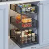 Estantes de almacenamiento de cocina extraíbles, estantes de niveles dentro de los gabinetes, especieros, almacenamiento de doble nivel debajo del fregadero, canastas extraprofundas extraíbles