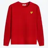 Play marca de moda bordado de corazón de amor corazón rojo algodón puro casual PIAY manga larga moda para parejas sudadera de cuello redondo