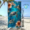 Nova Toalha de Praia Tartaruga de Fibra Ultra Fina Vendedor Quente da Amazon Toalha de Banho Absorvente de Água Secagem Rápida Sem Areia