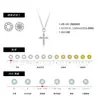 Collar con Colgante de Cruz de Plata de Ley S925 con Moissanita Color D para Mujer, Cadena para Clavícula de Personalidad Hip Hop Estilo Europeo y Americano