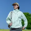 Ropa de Protección Solar para Mujer Moda de Verano Súper Estándar Nacional Transpirable Protección UV Montañismo al Aire Libre Cárdigan con Capucha Chaqueta de Sensación Fresca