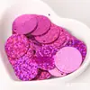 Lentejuelas Redondas de Color Láser de 30 mm con Borde Perforado, Decoración Grande para Coser a Mano