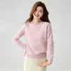 Otoño e Invierno Capa Interior Sentido del Diseño Punto Cachemir Capa Base Atractivo Top Grueso Sentido de Alta Calidad Color Sólido Suéter de Cuello Redondo Mujer