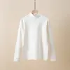 Camiseta Térmica de Cuello Medio para Adolescentes, Top de Algodón de Color Sólido para Hombre Otoño, Camiseta de Manga Larga para Otoño e Invierno con Cuello Medio Protector