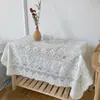 Toalha de Mesa Estilo Ins Casa Retrô Escandinavo Renda Branca Decoração para Fotos Hotel Mesa de Jantar Mesa de Centro Pano de Fundo Atacado
