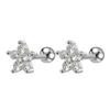 Pendientes de acero inoxidable de alta calidad con diseños populares de Europa y América, pendientes sencillos con forma de hueso de oreja de amor, versátiles y con microdiamantes para las orejas.