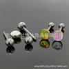 Piercing para la lengua F136 Titanio Gradiente Destello Joyería con Diente Externo Color Mágico Aleación de Titanio G23 Puncture Humana Anillo de Lengua Multicolor Gota de Aceite