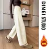 Calça Feminina Marrom 7/8 Petite, Nova Primavera/Outono 2026, Fina, Solta, Relaxada, Perna Larga, Estilo Balão
