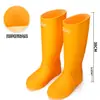 Botas de Chuva para Mulheres, Botas de Chuva de Cano Alto, Sapatos Impermeáveis Antiderrapantes para Mulheres, Botas de Chuva Quentes e Fashion com Forro de Lã, Sapatos de Borracha para Proteção do Trabalho