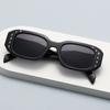 2026 Nuevas Gafas de Sol de Moda Transfronterizas Incrustadas con Diamantes con Protección UV, Montura Cuadrada Pequeña, Diseño Pra, Gafas de Sol de Alta Gama para Mujer