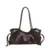 Bolsa de Mão Feminina Estilo Coreano Moda Atacado Bolsa Saco Outono 2026 Nova Cor Sólida Texturizada Bolsa de Ombro Única Bolsa para Trabalho Sob o Braço