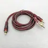 Suministro de Cable de Audio Rca a 2 Rca Marrón Blindado Chapado en Oro, Cable de Señal Rca a Doble Rca, Cable Uno a Dos