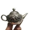 Antigo pote estilo antigo Dinastia Qing Ano Qianlong dragão e fênix pote com relevo dragão e fênix banhado a cobre e prata artesanato ornamentos coleção antiga