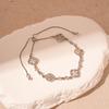 Pulseira de Flor de Quatro Folhas com Cravação de Diamantes de Alta Qualidade Ajustável Moda Exquisita Luxo Leve Elegante Versátil Pulseira de Nicho para Mulheres