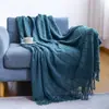 Manta tejida, manta de sofá, manta fina con borlas, manta para aire acondicionado de oficina, manta para ventana de mirador, manta para siesta de verano, manta pequeña