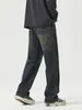 Ropa para Hombre Maple House / Otoño/Invierno 2026 Nuevos Jeans Rectos Sueltos Estilo Americano Vaqueros Retro Pantalones Largos de Calle para Hombre