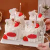 Celebridade da Internet Decoração de Bolo Dia da Mulher 38ª Figura de Borracha Macia Laço de Pérola Topper para Decoração de Confeitaria