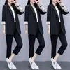 Conjunto de blazer de dos piezas con botones y bolsillo transfronterizo para mujer, moda de primavera y otoño, corte holgado, elegante y moderno