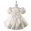Vestido de Princesa para Niña 2026 Fiesta de Cumpleaños para Niñas Falda Tutú Flor Blanca Dama de Boda Vestido para Niña Pequeña