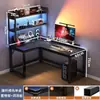 Mesa de canto, mesa de computador para casa, mesa de jogos para desktop, mesa com estante, mesa de canto integrada para quarto, mesa de escritório para funcionários