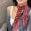 Cachecol longo retro estilo americano com estampa paisley, perfeito para amarrar na cintura ou como acessório de cabelo, um acessório versátil de primavera que pode ser usado no pescoço, um cachecol macio para o pescoço