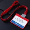 Dezhi aleación de aluminio tarjetero certificado doble cara insignia insignia permiso de trabajo personal cubierta colgante aleación de aluminio metal cordón