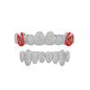 Estilo Hip-Hop Europeu e Americano Novo para Amazon Transfronteiriça, Aparelho Dental Hip-Hop Totalmente Cravejado com 8 Dentes e Aplicação de Esmalte Colorido