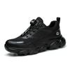 Zapatos de protección laboral ligeros con botones, tejido volador, con puntera de acero, antiaplastamiento, antiperforación, suela con amortiguación de aire y Kevlar, antipuñaladas.