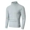 2026 Nuevo Suéter de Punto de Cuello Alto Ajustado para Hombre Otoño/Invierno Transfronterizo Ropa de Punto Talla Grande Camisa Básica Casual para Hombre