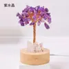Árvore da Fortuna de Pedras de Cristal Naturais Luminária Noturna Cluster de Cristal Branco Brilhante Lâmpada USB de Cabeceira Árvore de Cristal para Casa e Escritório