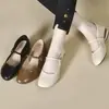 Zapatos Planos Mary Jane para Mujer, Nuevo Estilo de Verano, Piel Suave, Hebilla de Una Correa, Punta Redonda, Tacón Bajo, Zapatos de Mujer Cómodos Hechos a Mano
