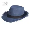 Sombrero de ala ancha de moda estilo coreano para mujer, Sombrero de paja de ala ancha para protección solar de verano de color liso, Sombrero de playa, Sombrero Jazz para hombre