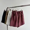 Calça de Ramie Tencel Nova Moda Verão Feminina Em Estoque Estilo Americano Cordão Linho Corte A Solta Casual Emagrecedor Shorts