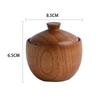 Madeira de Jujuba Ziziphi Estilo Japonês Madeira Vintage Pote para Temperos Criativo Cozinha Doméstico Tampa Pote de Sal Madeira Maciça Pote de Açúcar Pote de Sal Combinação
