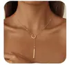 Exportación transfronteriza de Amazon Nuevo collar con Y de circonita exterior europeo y americano Moda Femenina Elegante Simple Fresco Collar