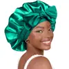 Gorro de Noche de Satén de Doble Capa con Cinta Redondo Lazo de Sombrero Seda de Imitación Belleza Gorro para el Cabello Doble Cara Gorro