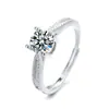Moda INS anillo de diamantes anti-real femenino anillo de corazón abierto de circonita anillo de bodas suministro en vivo generación joyería