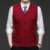 Chaleco de punto cárdigan para hombre ropa interior temporada otoño e invierno cálido ajuste ceñido chaleco de punto chaqueta cárdigan suéter para hombre