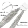 Cadena para Clavícula de Acero Inoxidable Chapado en Oro al Vacío para Horno de 18K Cadena de Perlas para Mujer 40+5 Cadena Lateral de Acero de Titanio