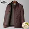 Abrigo de Algodón para Hombre Estilo Old Money con Cuello Revatible de Color Contrastante, Relleno de Seda de Morera, Acolchado, Otoño e Invierno, para Padres de Mediana Edad y Jóvenes, Ropa de Abrigo Cálida