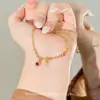 2025 Nuevo Pulsera de Cubos de Azúcar Dorados Vintage Joyería de Mano Corazón Pulsera de Doble Trenzado Exquisita Medieval Elegante