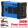 Inversor 300W500W Montado en Coche Batería Doméstica 12V a 220V/110V Pantalla LED Inteligente Carga Rápida USB