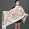 Xale Bordado Exquisito Nepalês Bordado Vermelho de Casamento Imitação de Caxemira Lenço Estilo Étnico Chinês Uso Duplo para Mulheres