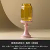 Portavelas de Cristal Color Rosa Melocotón de Fábrica Base de Cerámica Pintada a Mano con Flor de Melocotón Pantalla para Velas Lámpara de Atmósfera para Sala de Té de Aromaterapia