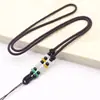 Acessórios simples corda trançada jade corda de colar semiacabada jade nó de abacaxi cera de abelha com contas corda de pingente de jade